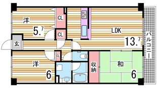 五色山ハイツの物件間取画像